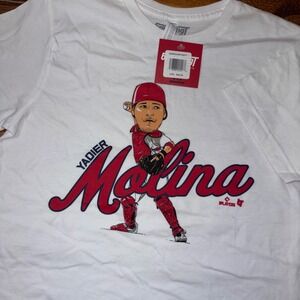 Yadier Molina T-Shirt Youth Large White‎ St. Louis Cardinals Graphic T BreakingT